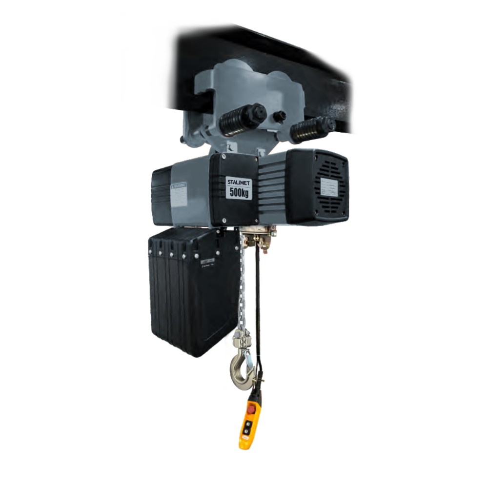 Elektryczny wciągnik łańcuchowy ESW INOX z wózkiem jezdnym pchanym EWP